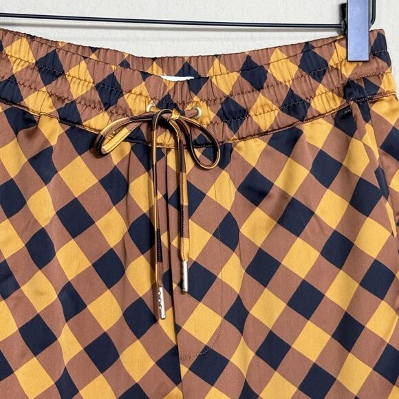 NEW Scotch & Soda Mid Rise Plaid Checkered Navy Gold Pants Womens Size XS Preppy - Picture 4 of 14